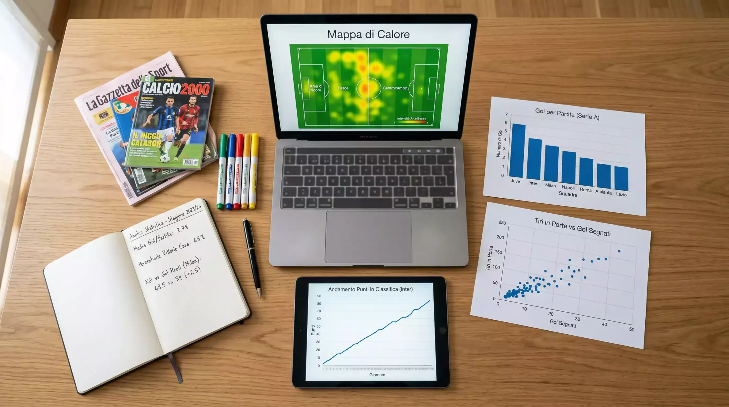 Analisi statistica per scommesse sul calcio con xG e metriche